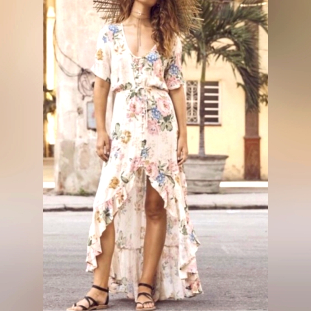 Auguste 100%rayon High-low Maxi Dress